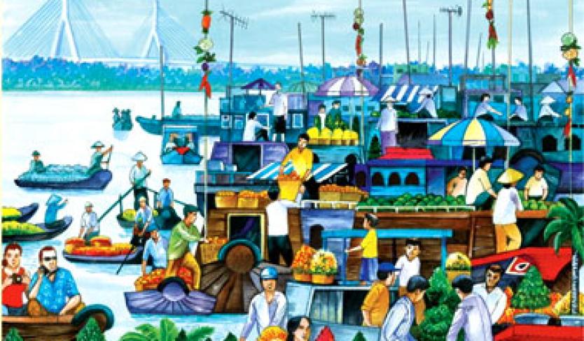 Tham quan Cần Thơ qua tranh vẽ