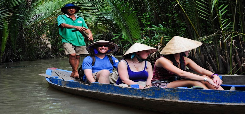 Tourists in Mekong Delta