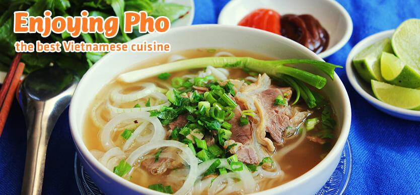 Enjoying Pho -  the best Vietnamese cuisine