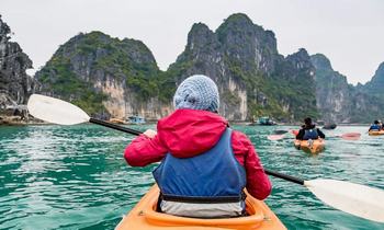 Kayaking in Halong Bay