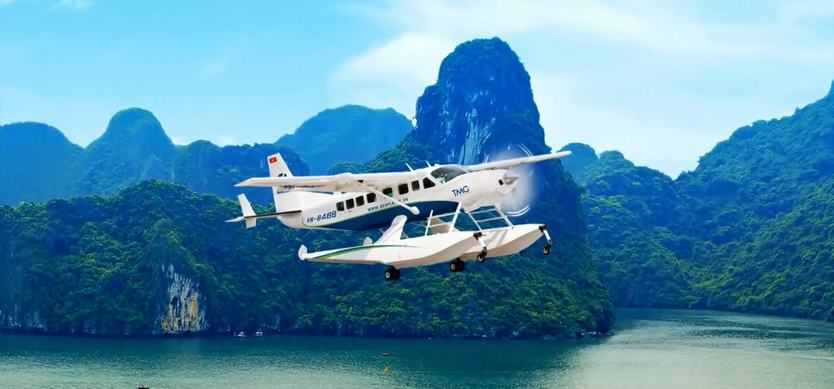 Halong Bay from aerial view – Halong Bay seaplane tour